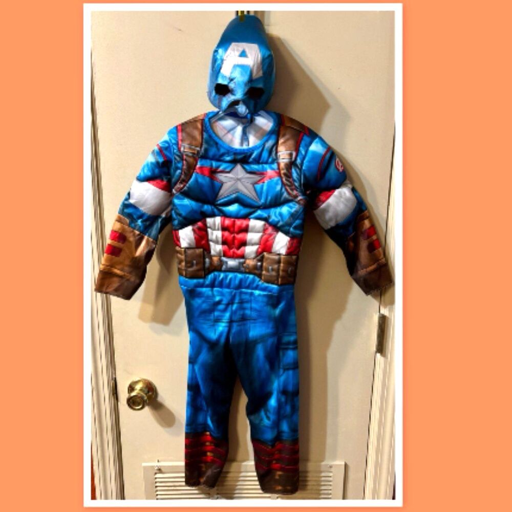 Marvel Captain America Child Padded Jumpsuit Costume ~ 3-4T